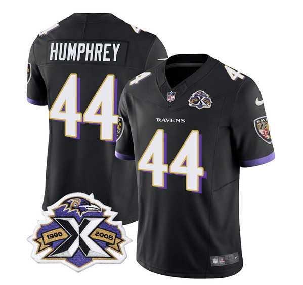 Men & Women & Youth Baltimore Ravens #44 Marlon Humphrey Black 2023 F.U.S.E With Patch Throwback Vapor Limited Stitched Jersey